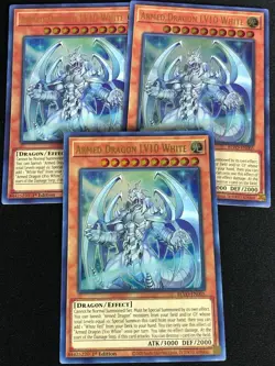 YUGIOH ARMED DRAGON LV10 WHITE BLVO-EN005 1ST ULTRA X3 - Image 1