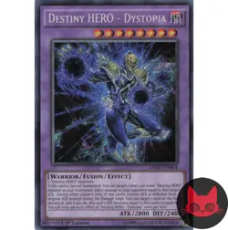 Yugioh Destiny HERO - Dystopia DESO-EN004 Secret Rare 1st Edition NM - Image 1