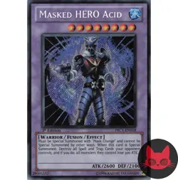 Yugioh Masked HERO Acid PRC1-EN018 Secret Rare 1st Edition NM - Image 1