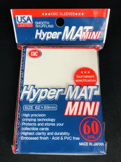 KMC HYPER MAT MINI (60) WHITE SLEEVES! Yugioh / Cardfight Deck Cards Size (NEW) - Image 1