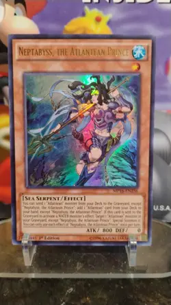 NEPTABYSS, The Atlantean Prince YU-GI-OH Holo Trading Card 1st Ed. MP16-EN236 - Image 1
