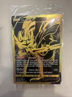 Zacian V Black & Gold Pokemon Card Sword Shield SWSH076 SEALED Black Star Promo - Image 2
