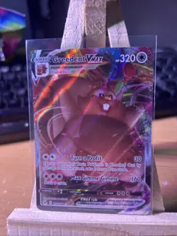 Pokemon Greedent TCG VMAX Fusion Strike Holo Ultra Rare Card 218/264 - Image 1