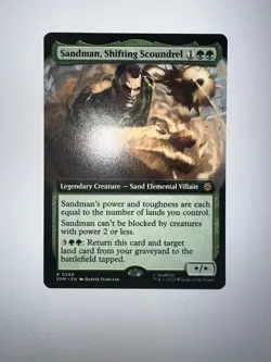NM Extended Art Sandman, Shifting Scoundrel, MTG, Marvel's Spider-Man, Magic - Image 1