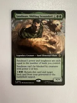 NM Extended Art Sandman, Shifting Scoundrel, MTG, Marvel's Spider-Man, Magic - Image 2