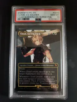 MTG Final Fantasy Cloud, Ex-SOLDIER Borderless Surge Foil PSA 10 #210 - Image 1