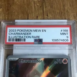 2023 POKEMON MEW EN-151 ILLUSTRATION RARE #168 CHARMANDER PSA 9 - Image 2
