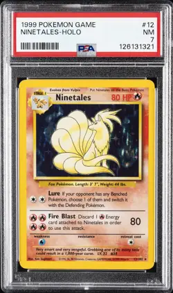 1999 POKEMON GAME #12 NINETALES-HOLO PSA 7 - Image 1