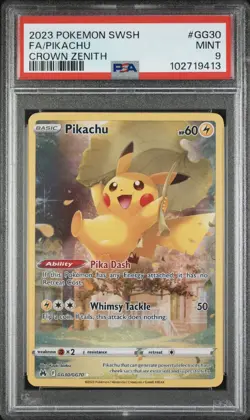 Pikachu Full Art GG30/GG70 Pokemon Crown Zenith Galarian Gallery PSA 9 MINT - Image 1