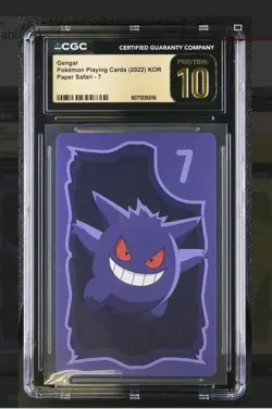 💥2022 Pokemon Playing Cards Korean GENGAR Paper Safari #7 CGC 10 PRISTINE💥 - Image 1