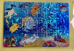 PIKACHU Under the Sea Pokemon Pocket Monsters Vending Prism Stickers 1999 Holo - Image 1