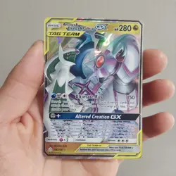 2019 Pokemon Cosmic Eclipse Arceus Dialga Palkia Tag Team Holo #156/236 - Image 1