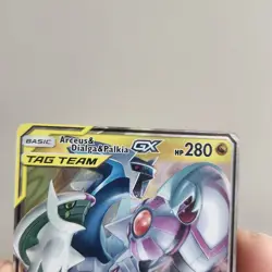 2019 Pokemon Cosmic Eclipse Arceus Dialga Palkia Tag Team Holo #156/236 - Image 2