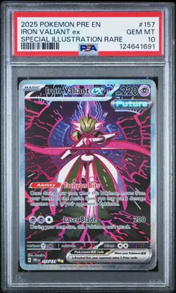 Pokemon PSA 10 Prismatic Evolutions Iron Valiant ex SIR 157 - Image 1