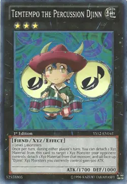 Yugioh! MP Temtempo the Percussion Djinn - YS12-EN041 - Super Rare - 1st Edition - Image 1