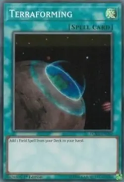 Yugioh! MP Terraforming - LCKC-EN090 - Secret Rare - 1st Edition Moderately Play - Image 1