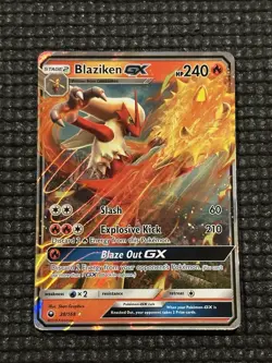 Pokemon TCG Blaziken GX Holo Ultra Rare Card Sun & Moon: Celestial Storm 28/168 - Image 3