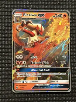Pokemon TCG Blaziken GX Holo Ultra Rare Card Sun & Moon: Celestial Storm 28/168 - Image 4
