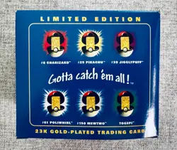 Pokemon 23k Gold Plated JIGGLYPUFF Trading Card Sealed 1999 Blue Box Burger King - Image 5