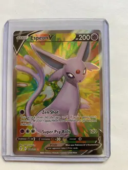 Pokemon TCG Espeon V Full Art Card 179/203 Evolving Skies Holo NM - Image 1