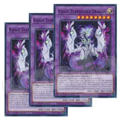 Yugioh - Khaos Starsource Dragon x 3 - ROTA 1st Edition NM - Plus Free Holo Card - Image 1