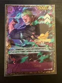 One Piece TCG Roronoa Zoro OP09-076 Top 16 Regional Championship Card - Image 1