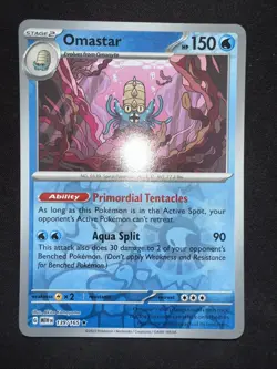 Pokemon Card Omastar Pokemon 151 Reverse Holo Rare 139/165 Near Mint - Image 1