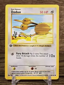 Pokemon Card TCG Doduo Shadowless 1st Edition Base Set Common 48/102 LP - Image 1