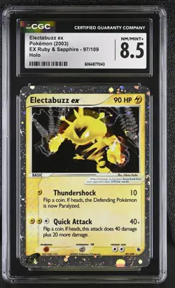 CGC 8.5 Electabuzz ex 2003 EX Ruby & Sapphire 97/109 Holo Pokemon Card - Image 1