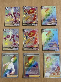POKEMON TCG RAINBOW VMAX LOT WITH SUPPORTERS - 9 Cards All Rainbow NM/LP - Image 1