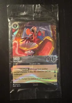 Disney Lorcana Iago #8 Out of Reach - 2025 D23 Exclusive Card (Sealed) - Image 1