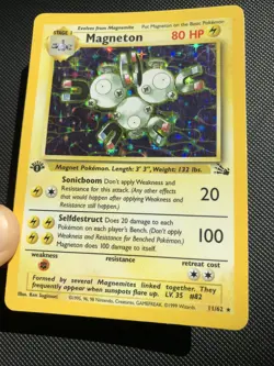 1st first Edition Holo Magneton #11/62 1999 Fossil Set Pokemon Card WOTC Vintage - Image 3