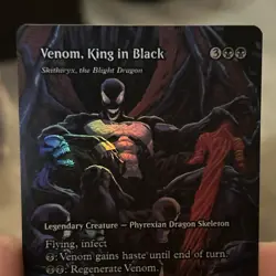 MTG Venom, King in Black (Borderless) M 0022 Marvel Spider-Man Mythic Foil NM - Image 3