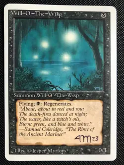 Magic Revised WILL-O-THE-WISP Artist Proof w/painting ***MTG - Image 2