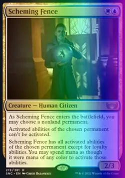 Magic the Gathering MTG Scheming Fence (219) Streets of New Capenna LP FOIL - Image 1