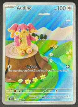 Audino 151/086 Pokemon TCG Scarlet & Violet: Black Bolt Illustration Rare NM - Image 1