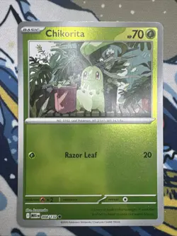 Chikorita 008/132 Reverse Holo Common Mega Evolution Pokemon TCG NM - Image 1