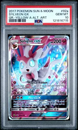 2017 POKEMON SUN & MOON GUARDIANS RISING #92A SYLVEON GX PSA 10 - Image 1