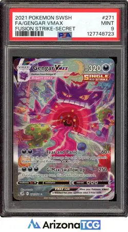 Pokemon 2021 Gengar VMAX 271/264 Alt Art Secret Rare Fusion Strike PSA 9 - Image 1
