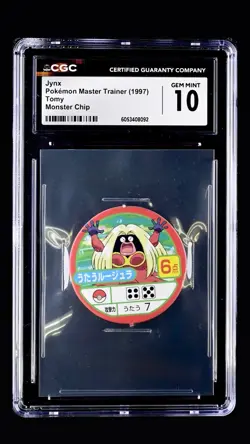 Pokemon Master Trainer 1997 TomyPocket Monster Chip Jynx Banned Art CGC 10 POP 1 - Image 1