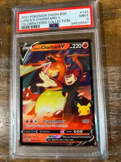 POKEMON 2021 Celebrations Collection LANCE'S CHARIZARD V Promo #133 PSA 9 Mint 3 - Image 1
