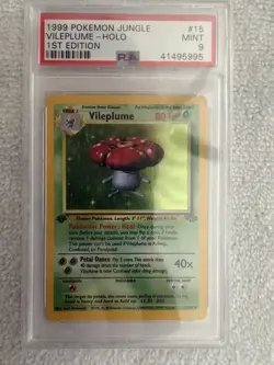 1999 Pokemon Jungle Vileplume Holo 1st Edition #15 PSA 9. Mint - Image 1