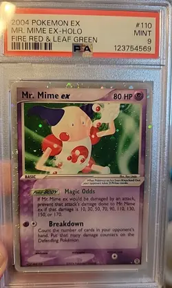 2004 POKEMON EX FIRE RED & LEAF GREEN #110 MR. MIME EX-HOLO PSA 9 - Image 1