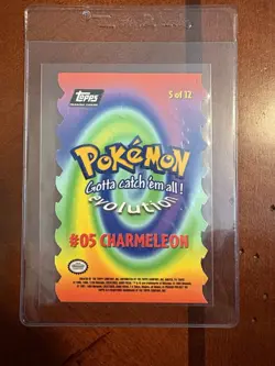 Charmeleon 5 of 12 Die-Cut Pokemon Topps The First Movie Black Label Mint Fresh - Image 2