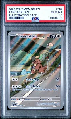 2025 Pokemon Dri EN-Destined Rivals Kangaskhan #204 Illustration Rare PSA 10 - Image 1