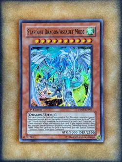 Yugioh Stardust Dragon/Assault Mode DP09-EN001 Super Rare 1st Ed LP - Image 1