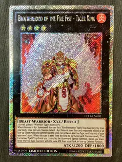 Yugioh CT11-EN001 Brotherhood of the Fire Fist-Tiger King Limited Secret Rare NM - Image 1