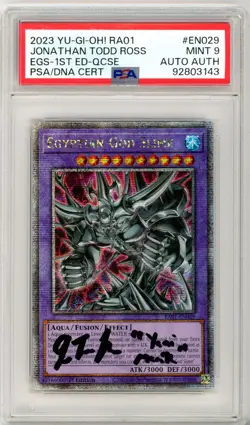 PSA 9 Signed Jonathan Todd Ross Yu-Gi-Oh! Egyptian God Slime 25th Anniversary - Image 1