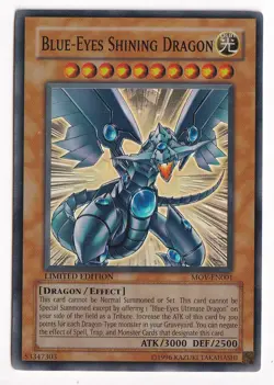 Blue-Eyes Shining Dragon - MOV-EN001 - Super Rare - Limited - HP *dents* - Image 1