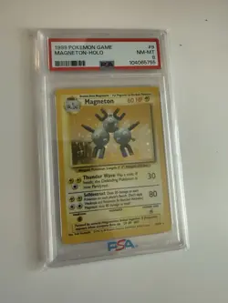 Pokemon TCG Magneton Base Set Holo Unlimited Rare Card 9/102 PSA 8 - Image 1